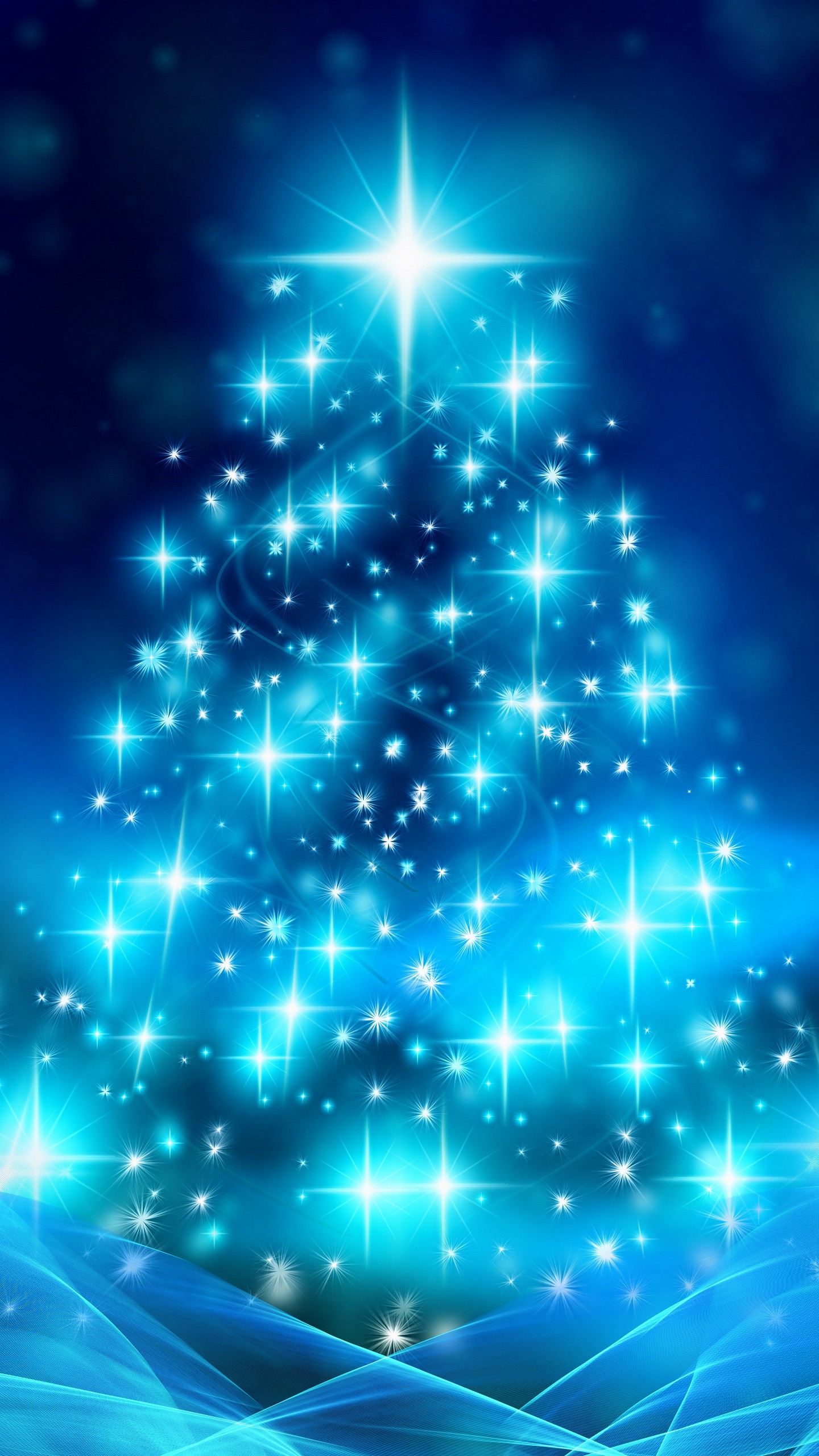 Обои елка, рождество, новый год, блеск, искры на телефон скачать бесплатно