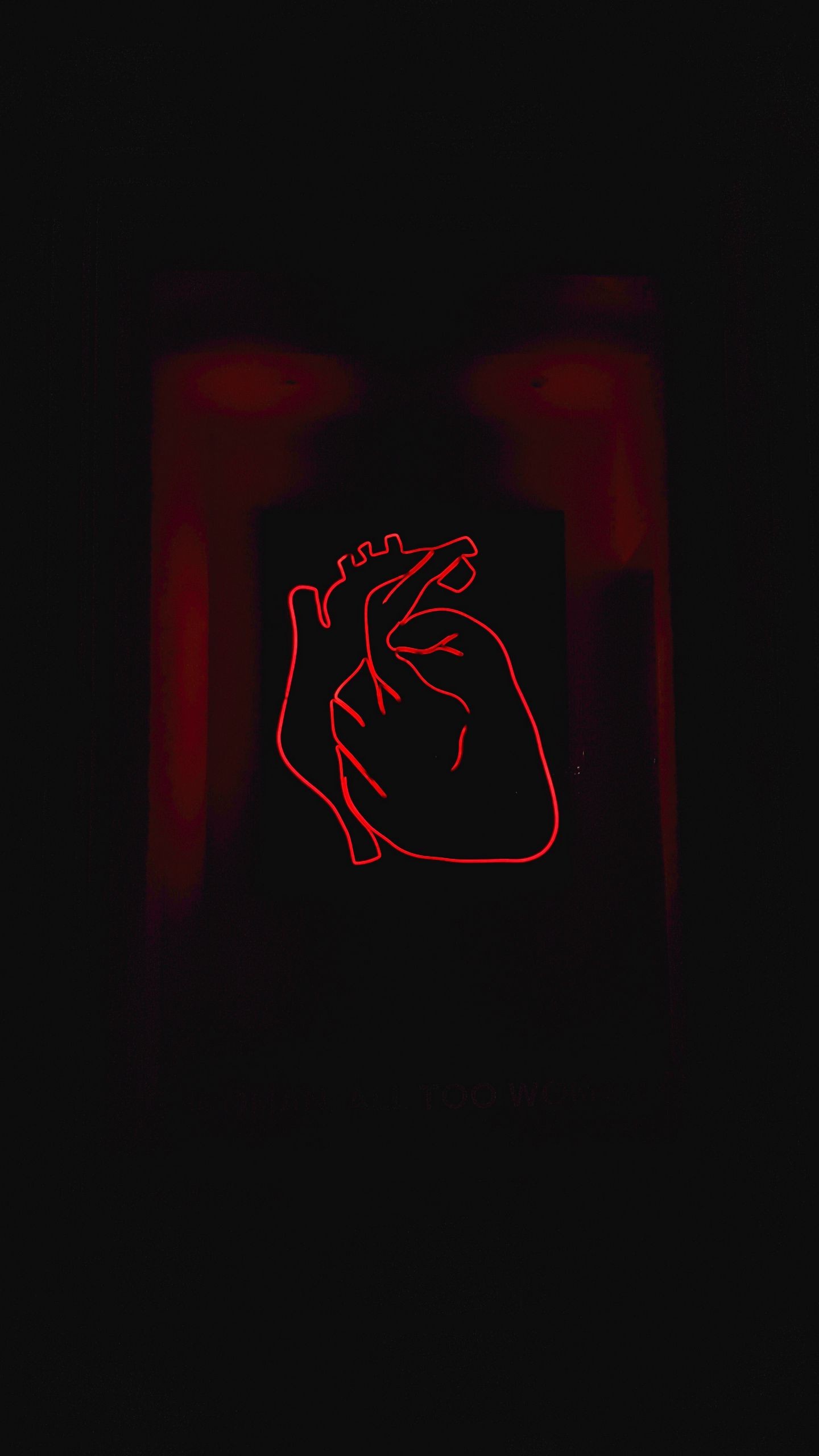 Обои на телефон сердце, неон, арт, темный - скачать бесплатно в высоком качестве из категории "Темные"